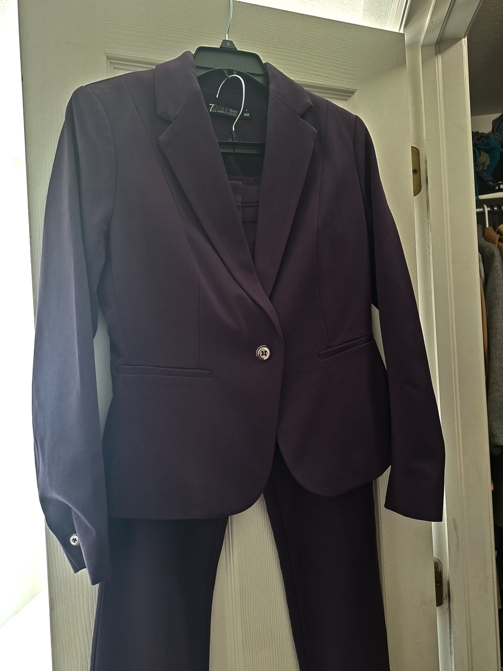 New York & Company Plum Single-Button Blazer